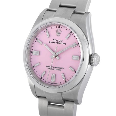 pink face oyster rolex|Rolex Oyster perpetual candy pink.